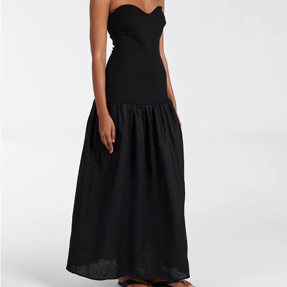 drop waist dress dissh Meg Sleeveless Knit Midi Dress in Off White By DISSH main image 1